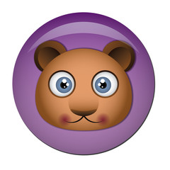 Chapa cabeza de oso pardo