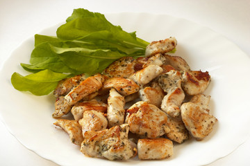 Roasted chicken slices