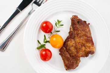 Grilled meat and vegetables