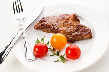 Grilled meat and vegetables
