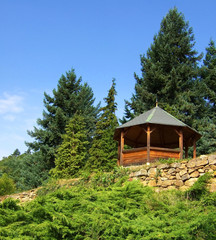 gazebo in the forest