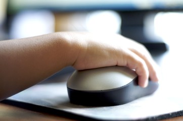 Little girl on computer