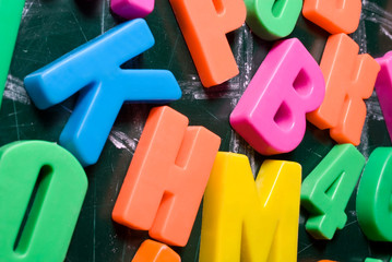 Fototapeta premium Plastic multicolored Alphabet