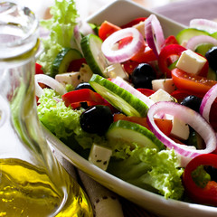 Greek salad with olive oil