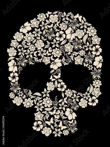 Download "flowers ornated human skull vector" Stock image and royalty-free vector files on Fotolia.com ...