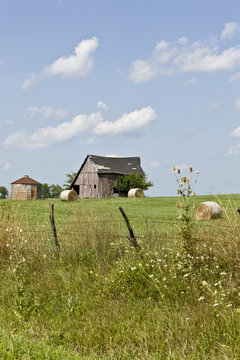 Dilapidated barn in the countryside