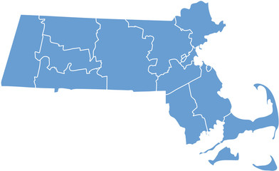 Obraz premium Massachusetts map