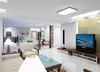 a living room in the apartment