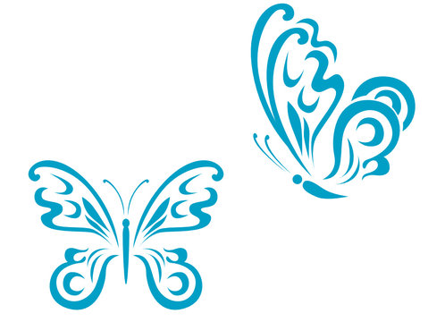 Isolated tattoos of butterfly