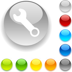 Tools shiny button. Vector illustration