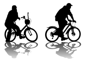 Fototapeta na wymiar Two cyclists