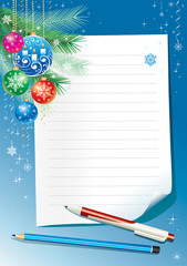Empty paper for christmas greeting