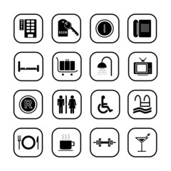 Hotel icons, B&W series