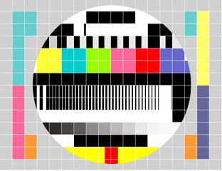 Retro TV multicolor signal test pattern
