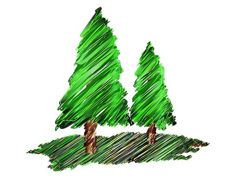 Nadelb&auml;ume skribble