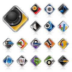 Music and sounds icons -  Vector Icon Set