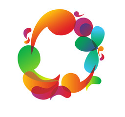 rainbow wavy lines with swirls (vector)