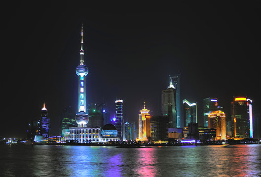 China Shanghai Pudong  night view.