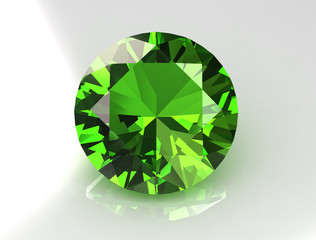 Large Olive Round Sapphire - 3D