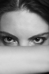 Fototapeta premium Woman eyes black and white