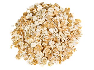 Close-up of oatmeal isolated on white background