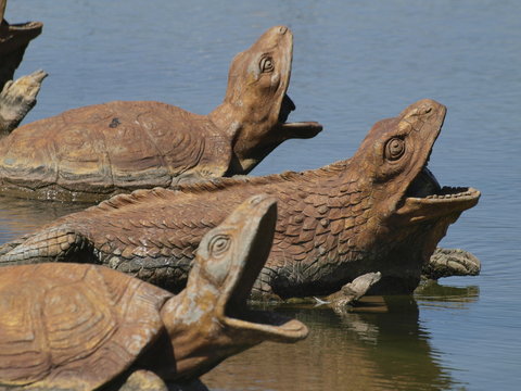 Ranas y tortugas en una fuente de Versalles