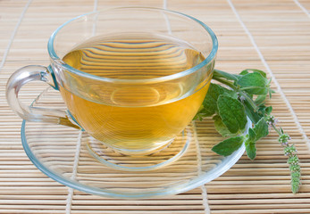 Herbal tea with mint leaves