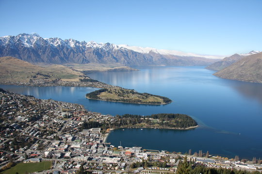 View across Queenstown New Zealand
