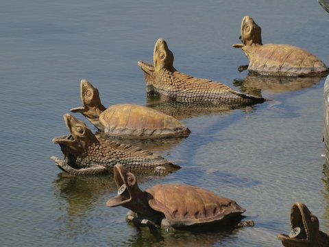 Tortugas en una fuente del Palacio de Versalles