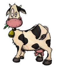 Kuh, Milch, Euter, Glocke, Gras