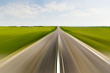 road with motion blur