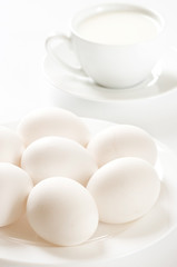 Chicken eggs and yoghurt