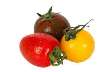 cherry tomatoes, isolated on white background