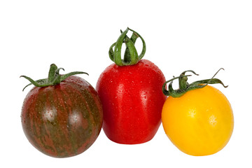 cherry tomatoes, isolated on white background