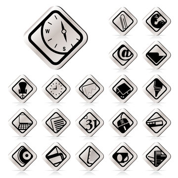 Simple Business and Office tools icons vector icon set 2