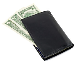 money in black wallet