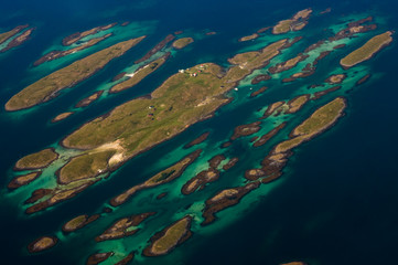 Fototapeta na wymiar aerial views of Norway's northern archipelago