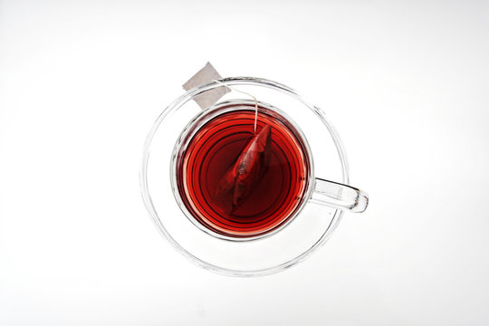 Teeglas von oben
