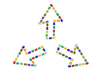 puzzle piece arrow star