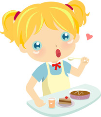 Girl eating Cake