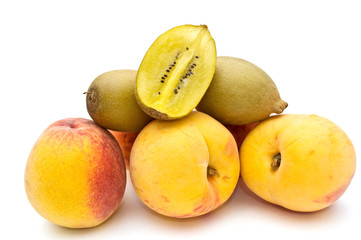 Peaches and kiwi.