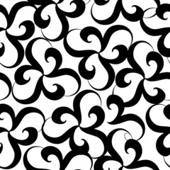 Seamless black and white ornament vector pattern