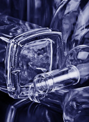 Abstract glass bottle