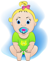 The child with a baby's dummy