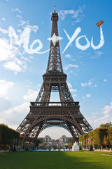 Love in Paris Eiffel Tower France Concept - Me and You