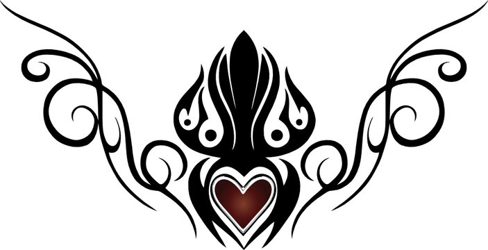 Herz Tattoo, Liebe, love, Arschgeweih, Steissbein