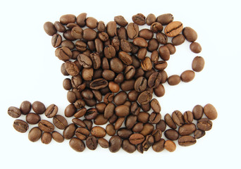 cup made of coffee beans