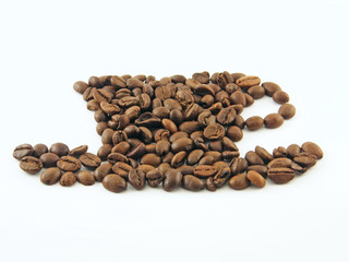 cup of coffee made of baens