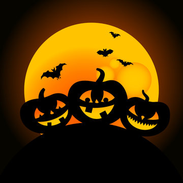 illustration of happy halloween pumpkin design