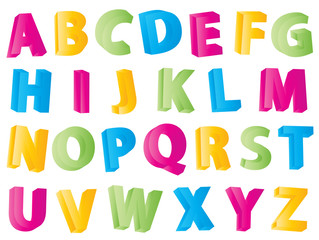 3d colorful alphabet